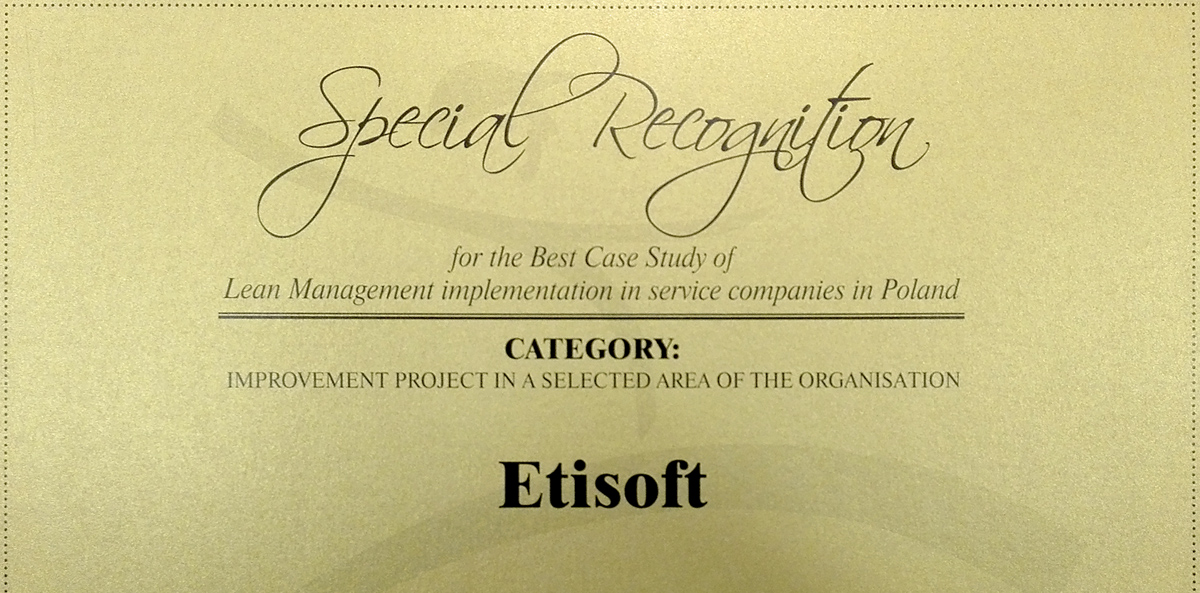 Our HR department awarded in Best Lean Management Implementation contest