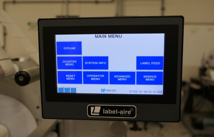 touch control panel allow for free parameterisation of actuators and label applicators