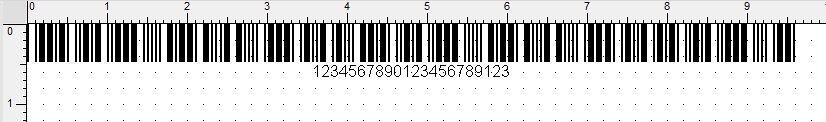 Printing on a 203 dpi printhead, 3 of 9 code, 0.250 mm module, aspect ratio 1 to 3